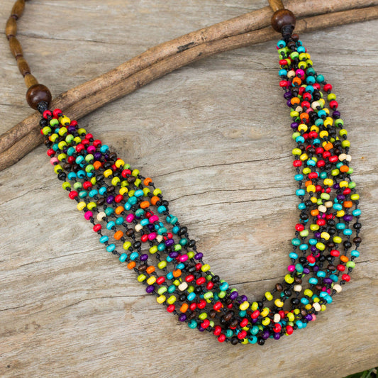 Rainbow Littleleaf Boxwood Beaded Necklace
