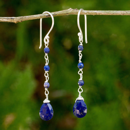 Lady Fair Trade Handmade Lapis Lazuli Dangle Earrings