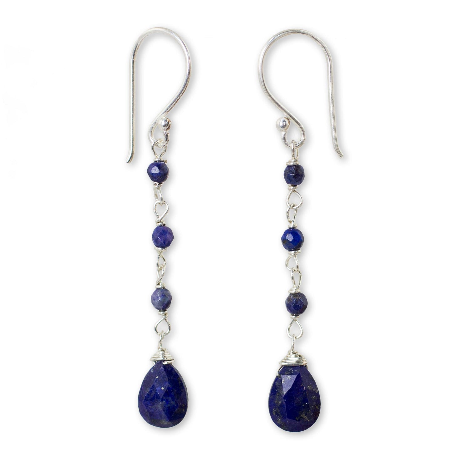 Lady Fair Trade Handmade Lapis Lazuli Dangle Earrings