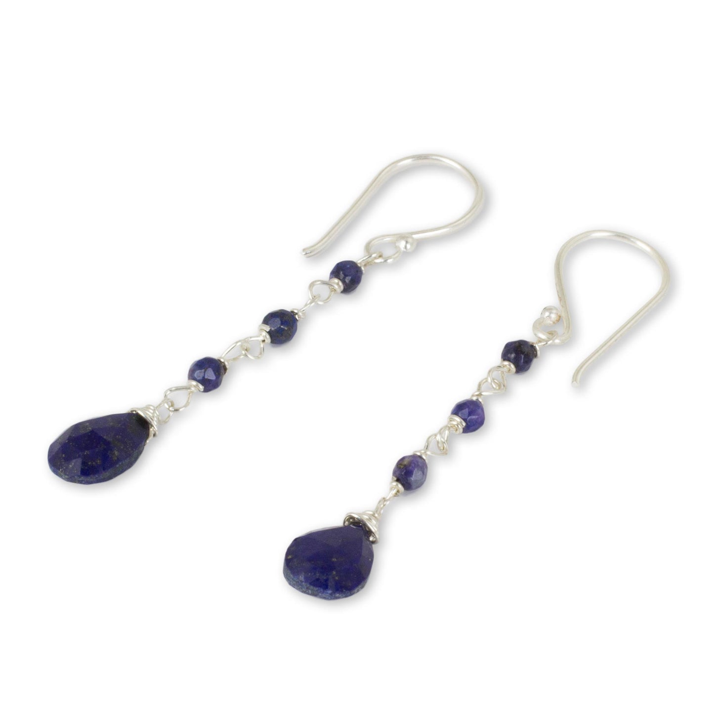 Lady Fair Trade Handmade Lapis Lazuli Dangle Earrings