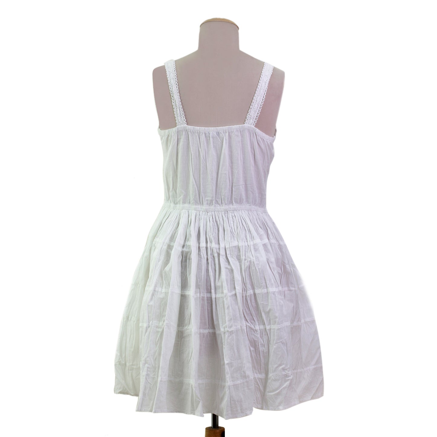 Snow White Blossoms Cotton Dress