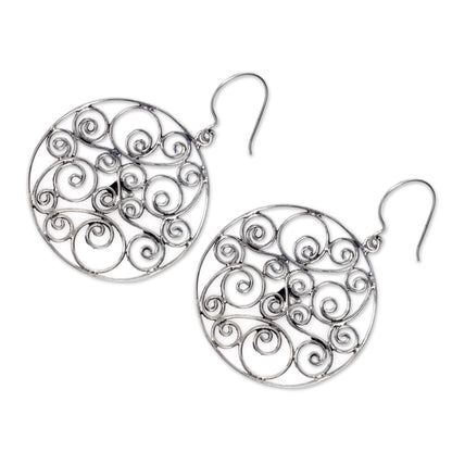 Whispering Tendrils Artisan Crafted Sterling Silver Dangle Earrings