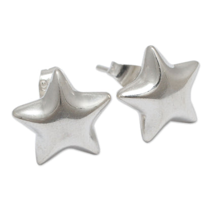 Star of the Andes Artisan Crafted Petite Silver Star Shaped Stud Earrings