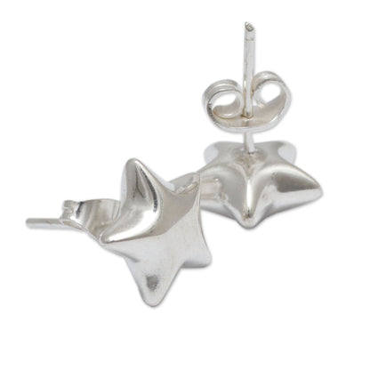 Star of the Andes Artisan Crafted Petite Silver Star Shaped Stud Earrings