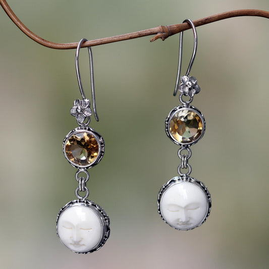 Frangipani Moon Child Dangle Earrings