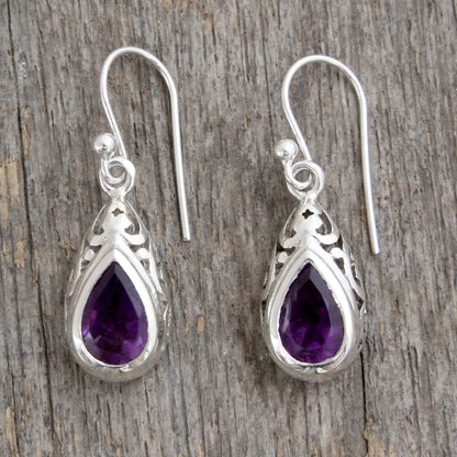 Mughal Adoration Fair Trade Amethyst and Sterling Silver Earrings from India