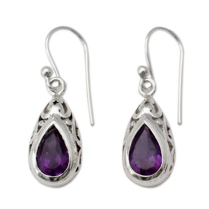 Mughal Adoration Fair Trade Amethyst and Sterling Silver Earrings from India