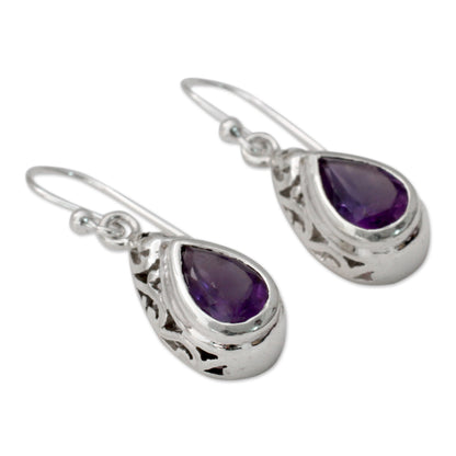 Mughal Adoration Fair Trade Amethyst and Sterling Silver Earrings from India