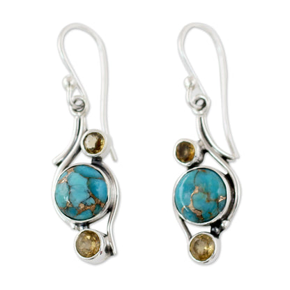 Golden Sky Turquoise Earrings