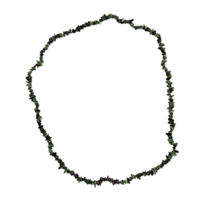 Ruby Zoisite Beaded Necklace