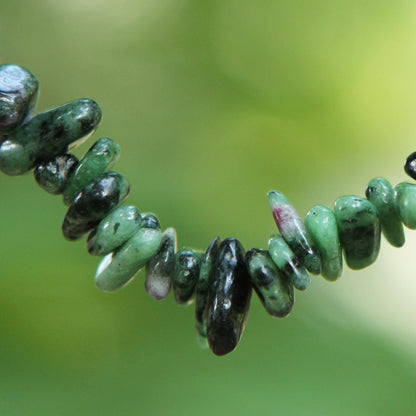 Ruby Zoisite Beaded Necklace