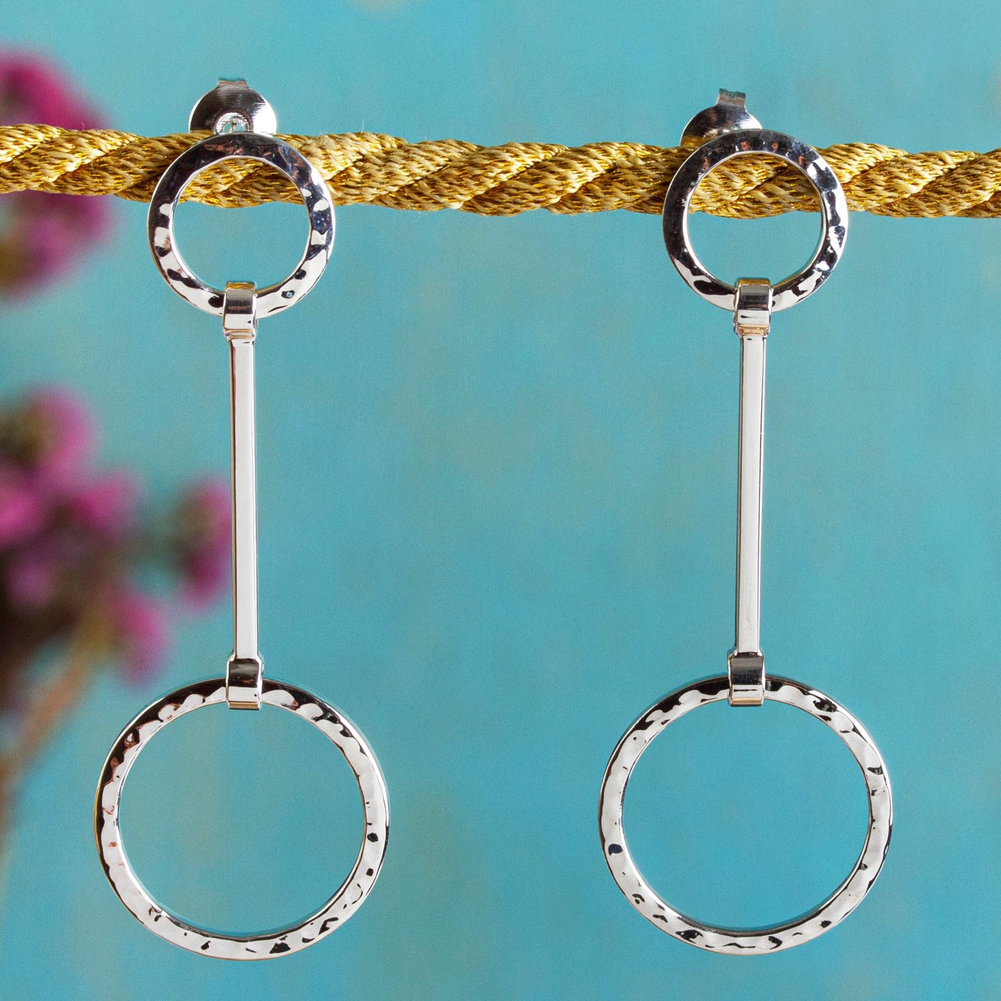 Taxco Pendulums Modern Sterling Silver Earrings Crafted in Taxco