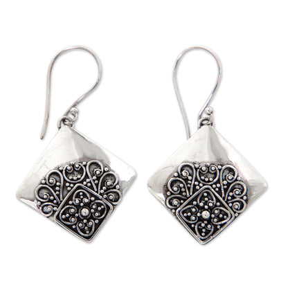 Besakih Garden Modern Balinese Handcrafted Sterling Silver Earrings