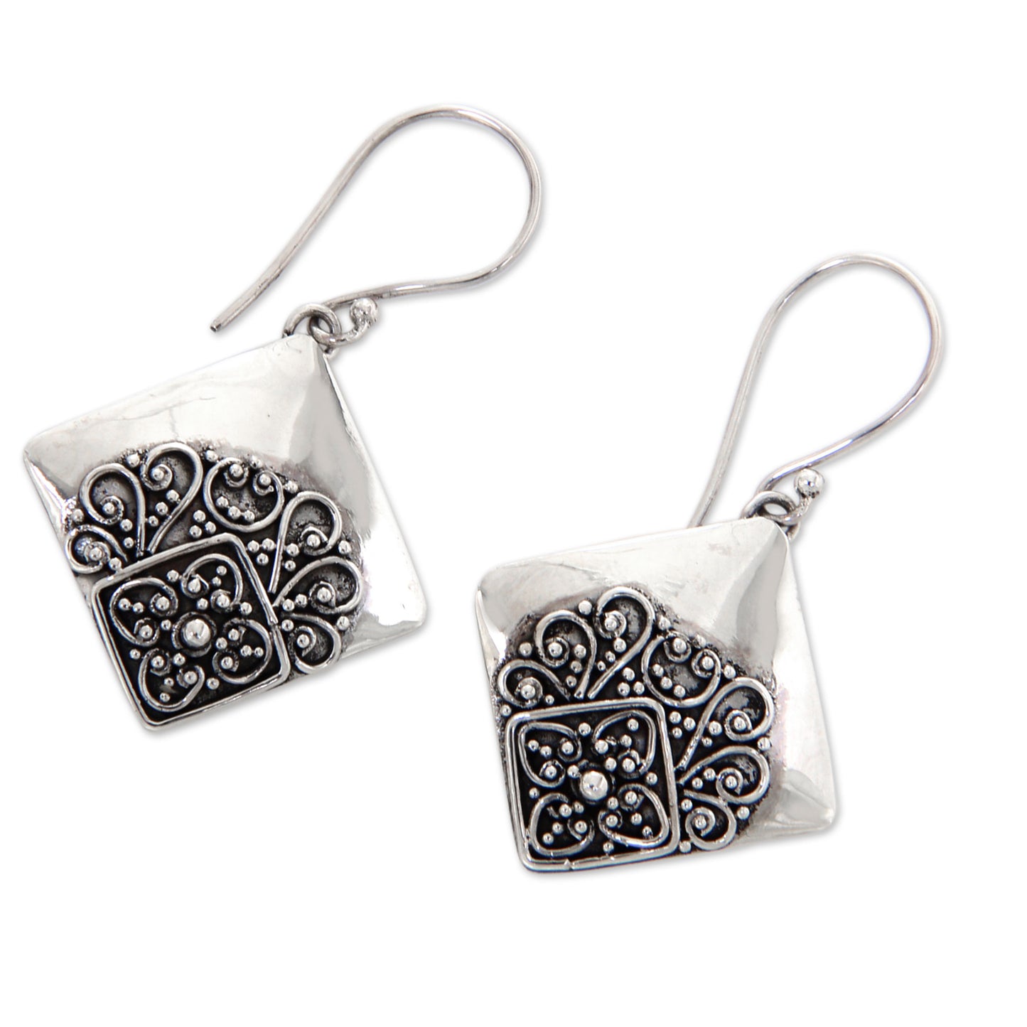 Besakih Garden Modern Balinese Handcrafted Sterling Silver Earrings