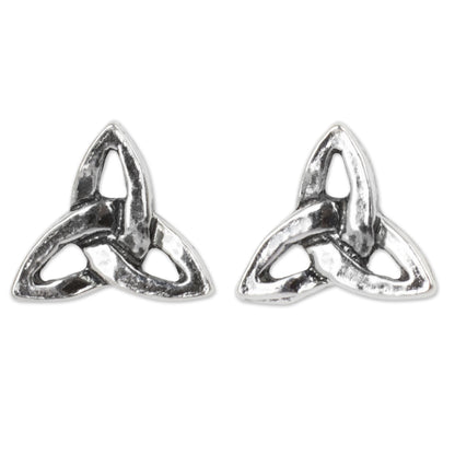 Celtic Trinity Sterling Silver Stud Earrings