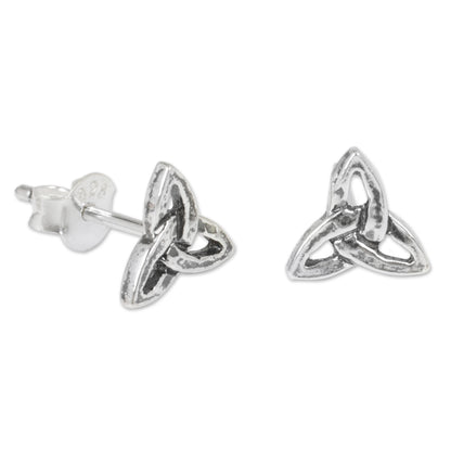 Celtic Trinity Sterling Silver Stud Earrings