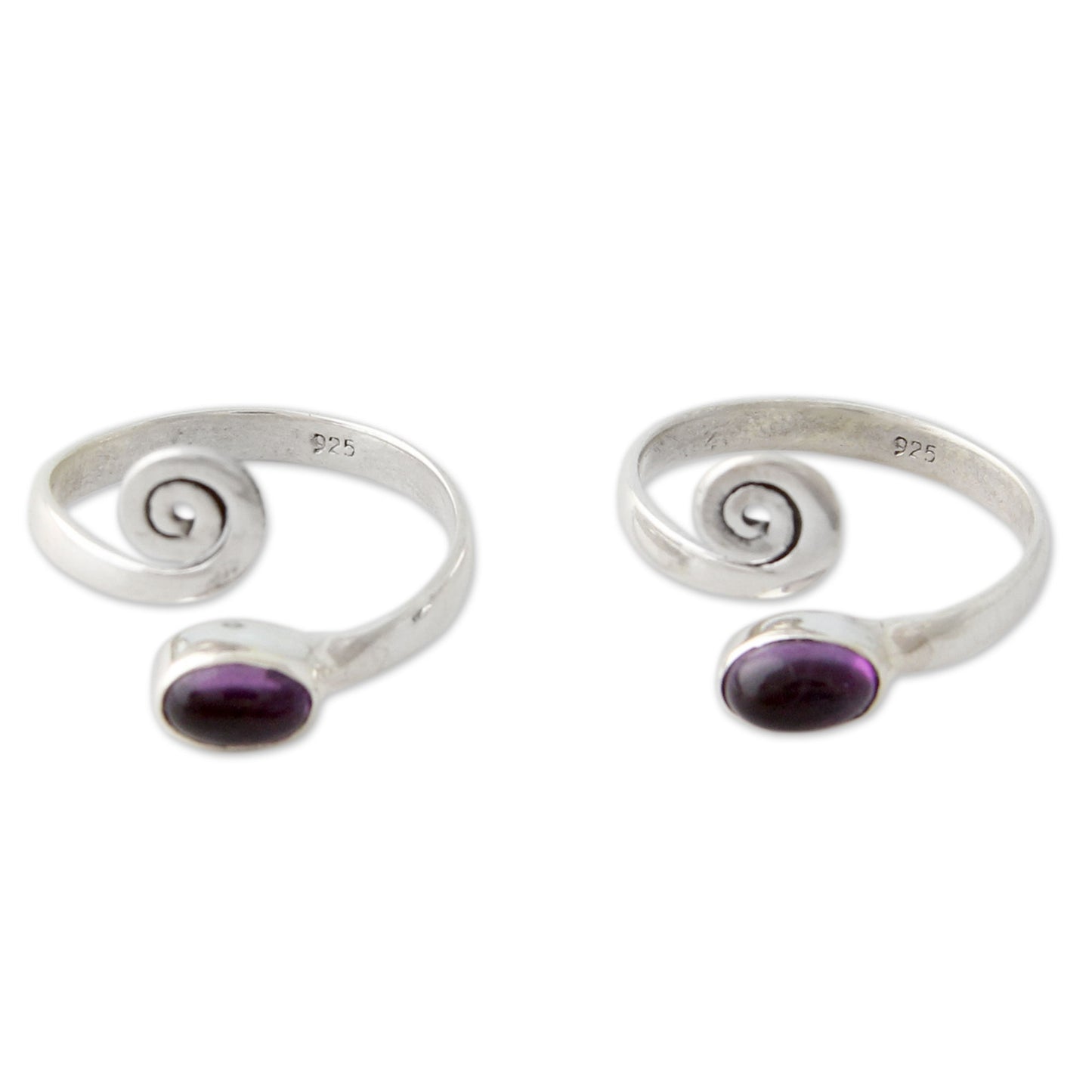 Curls Amethyst Toe Rings