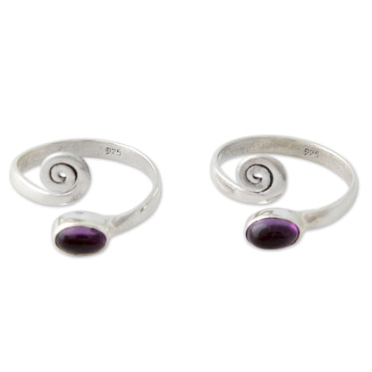 Curls Amethyst Toe Rings
