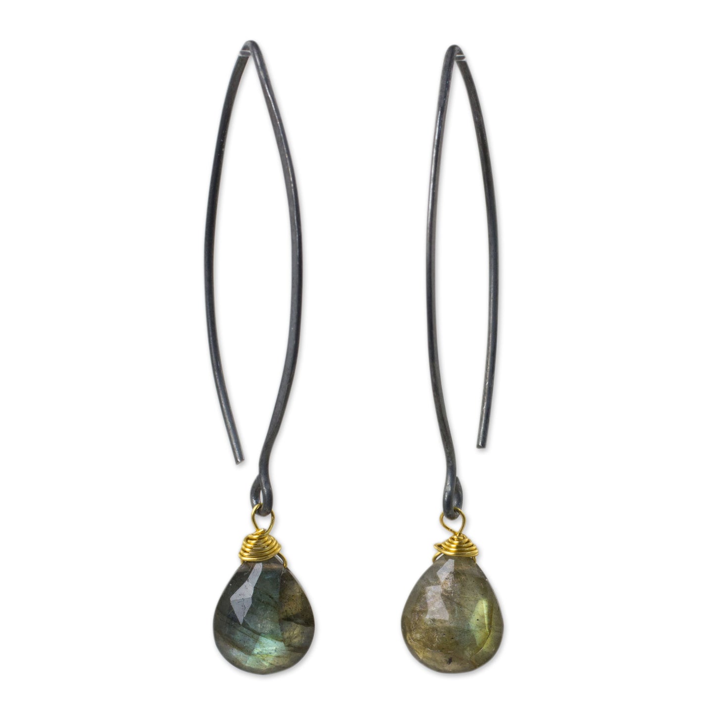 Midnight Meadow Thai Labradorite Earrings with Oxidized Sterling Hooks