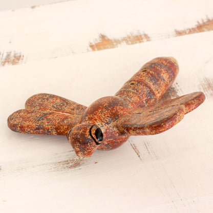 Melodic Dragonfly Hand Crafted Ceramic Dragonfly Ocarina Flute from Nicaragua