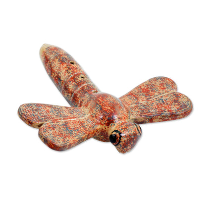 Melodic Dragonfly Hand Crafted Ceramic Dragonfly Ocarina Flute from Nicaragua