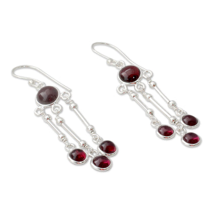 Dreamer Garnet & Silver Chandelier Earrings