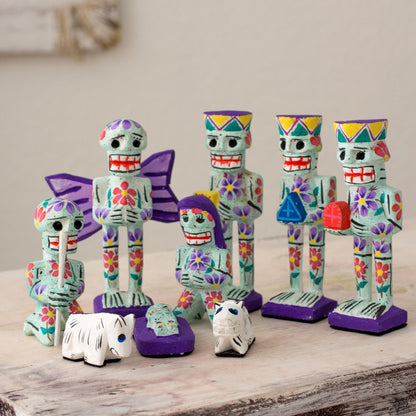 Calaveras 9-piece Wood Nativity Scene