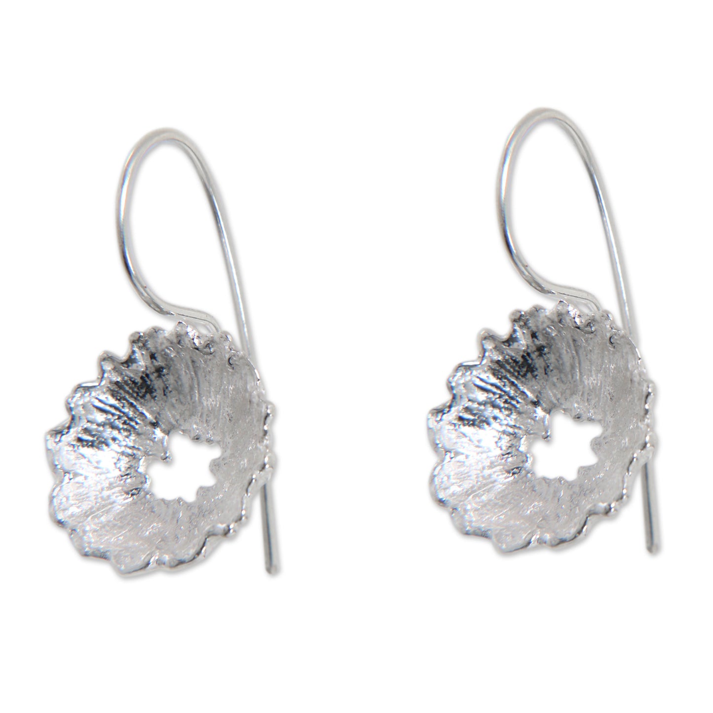 Crown Anemone Silver Drop Earrings