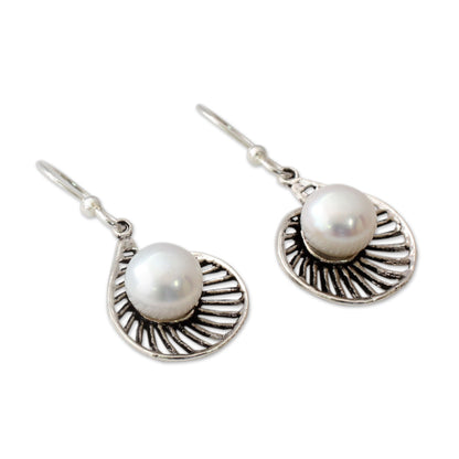 Oyster Treasure Artisan Crafted Pearl and Sterling Silver Earrings