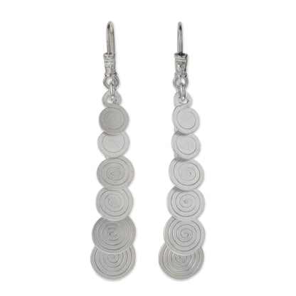 Moving On Long Silver Earrings Artisan Crafted Taxco Jewelry