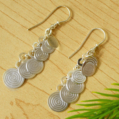 Moving On Long Silver Earrings Artisan Crafted Taxco Jewelry