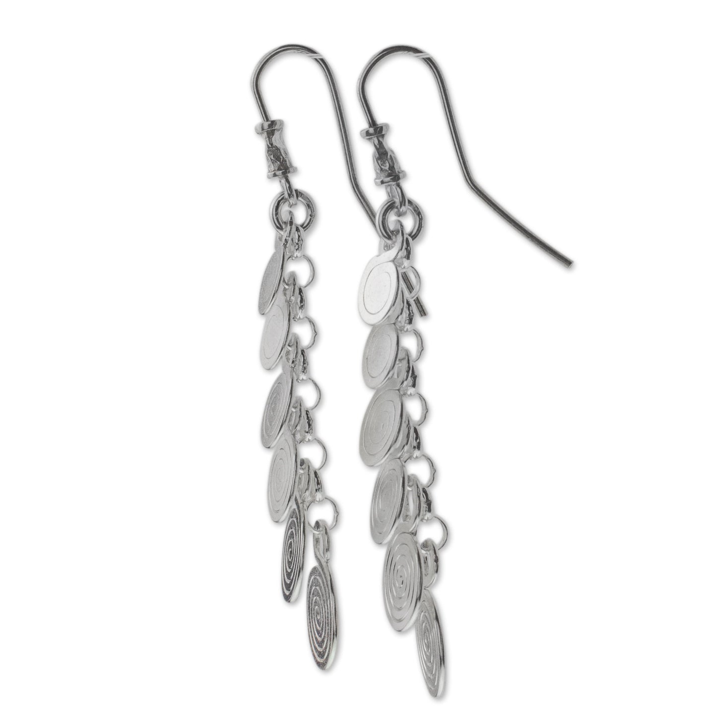 Moving On Long Silver Earrings Artisan Crafted Taxco Jewelry