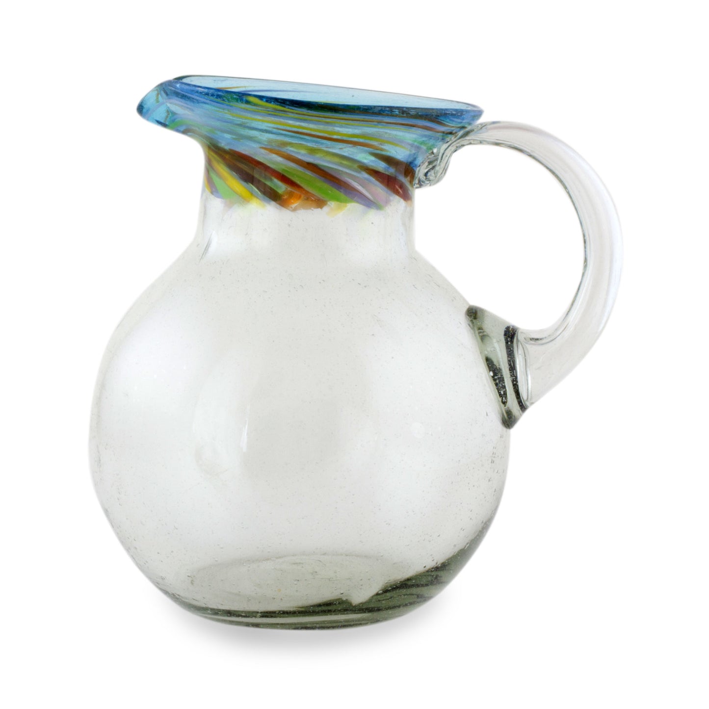 Aurora Fair Trade Artisan Crafted Hand Blown Glass Pitcher 94 oz.