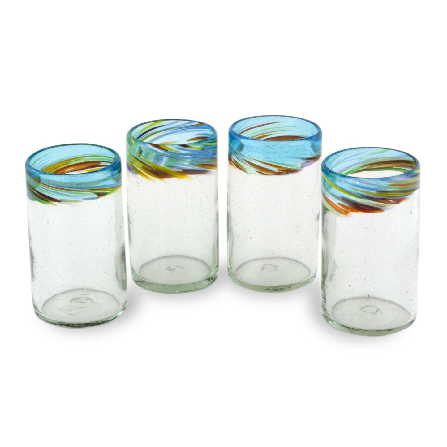 Aurora Handblown Recycled Glass Tumblers (16 Oz, Set of 4)