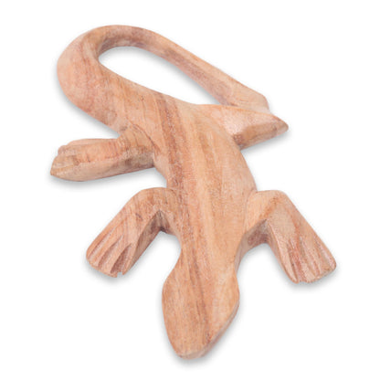 Gecko Dreamer Wood Sculpture