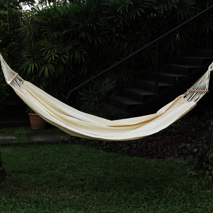 Cornsilk Comfort Woven Cotton Hammock in Cornsilk (Single) from Brazil