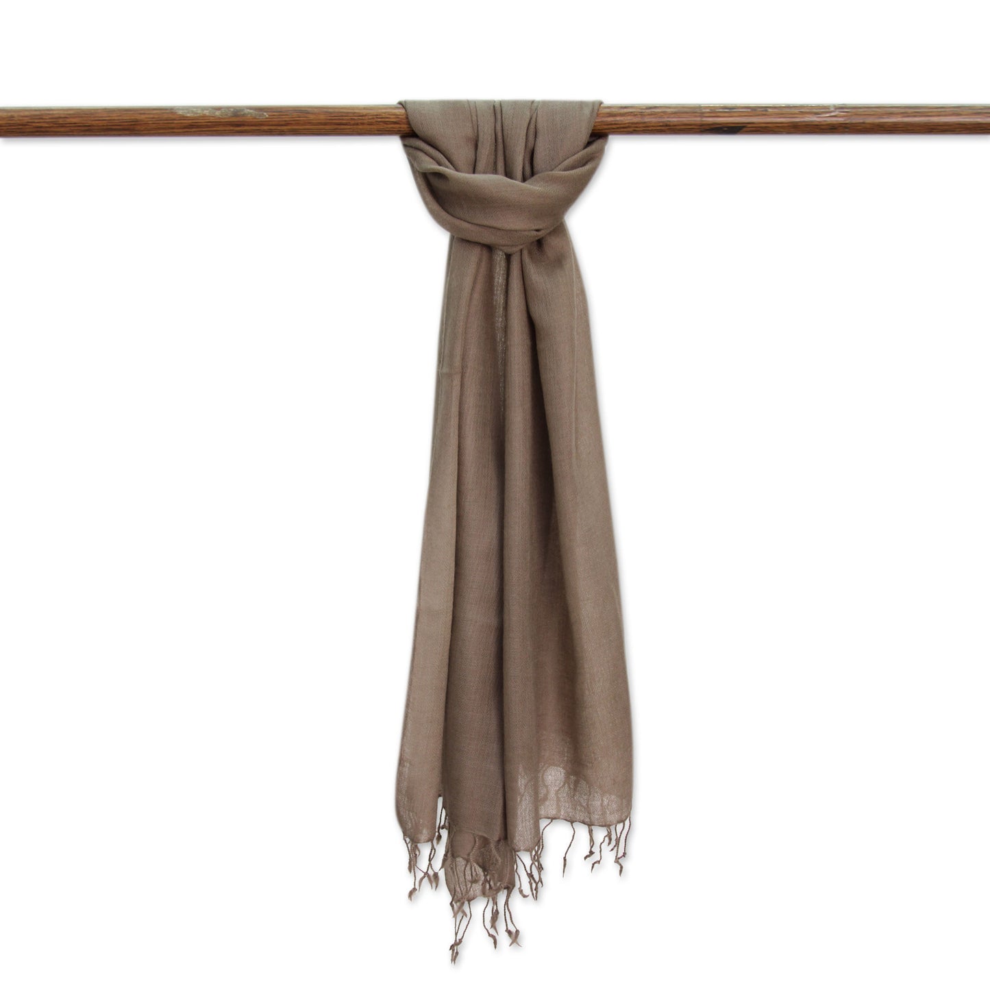 Kashmiri Taupe Men's Lightweight Taupe Wool Scarf