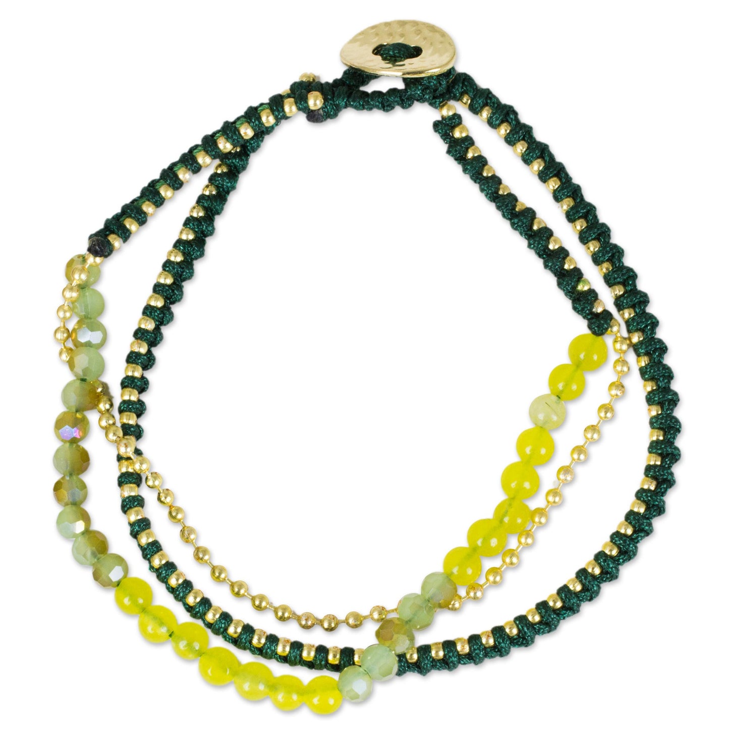 Happy Chic In Yellow & Green Beaded Bracelet