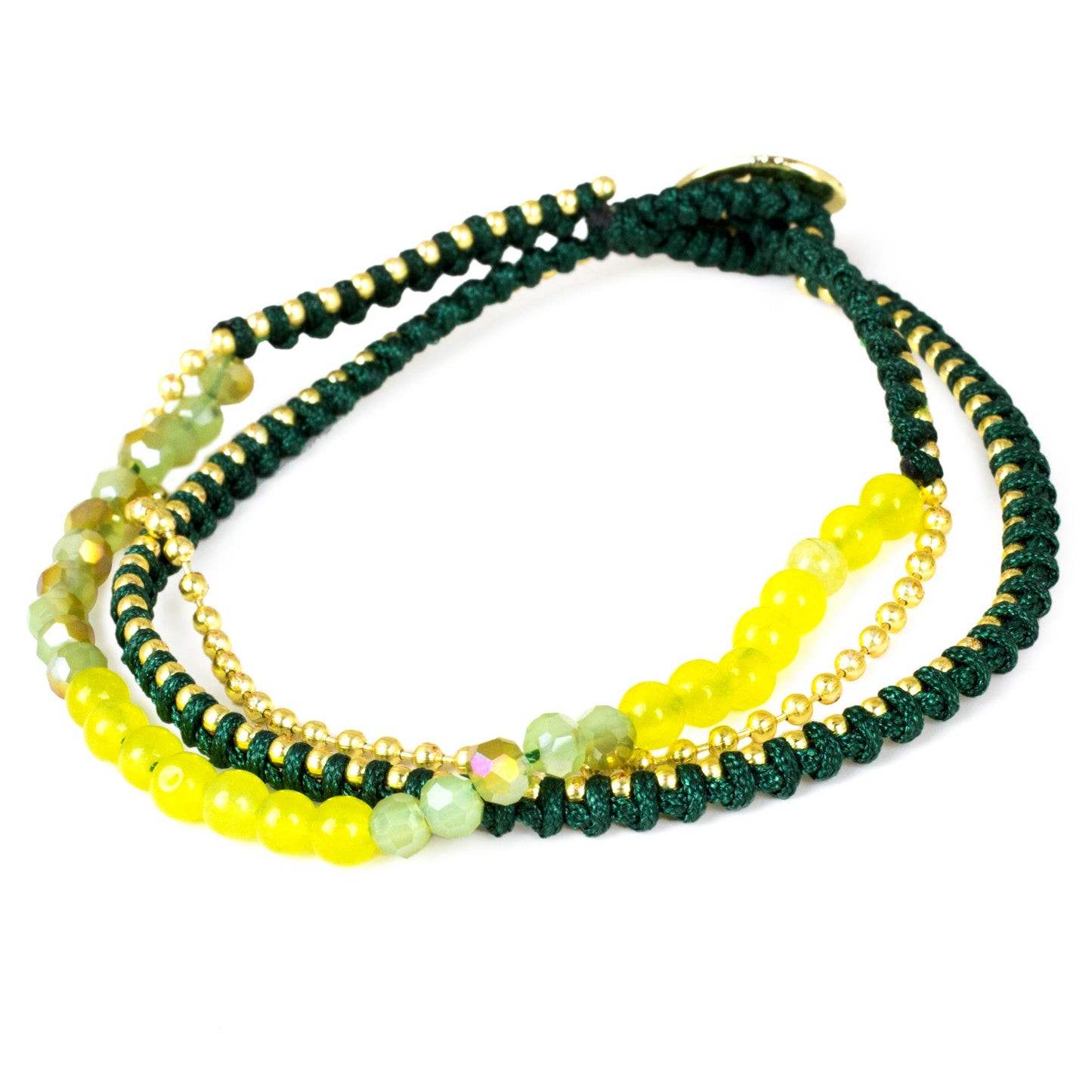 Happy Chic In Yellow & Green Beaded Bracelet