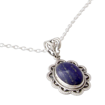 Royal Audience Artisan Crafted Lapis Lazuli and Silver Pendant Necklace