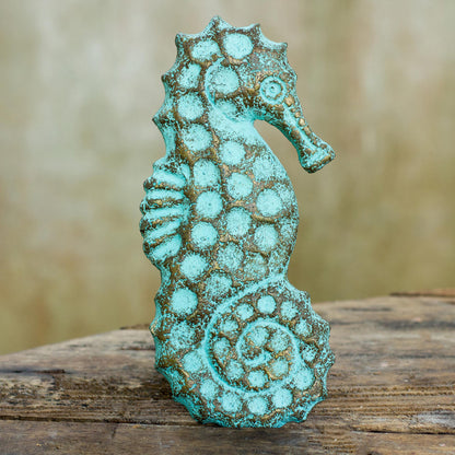 Seahorse Omen Recycled Paper Seahorse Wall Sculpture Handmade in Thailand