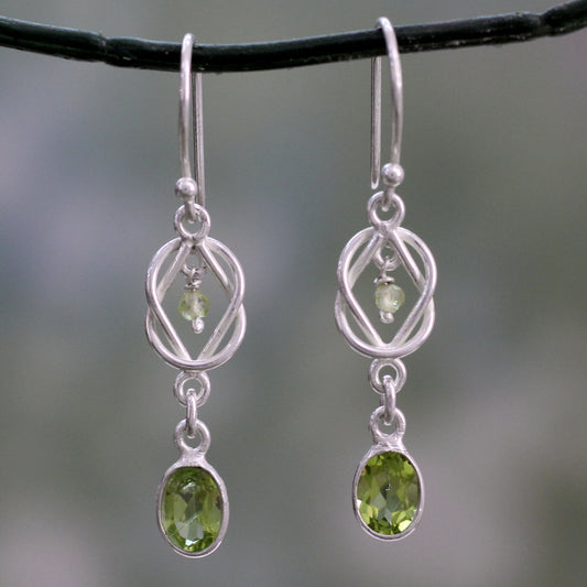 Lime Knot Dangle Earrings