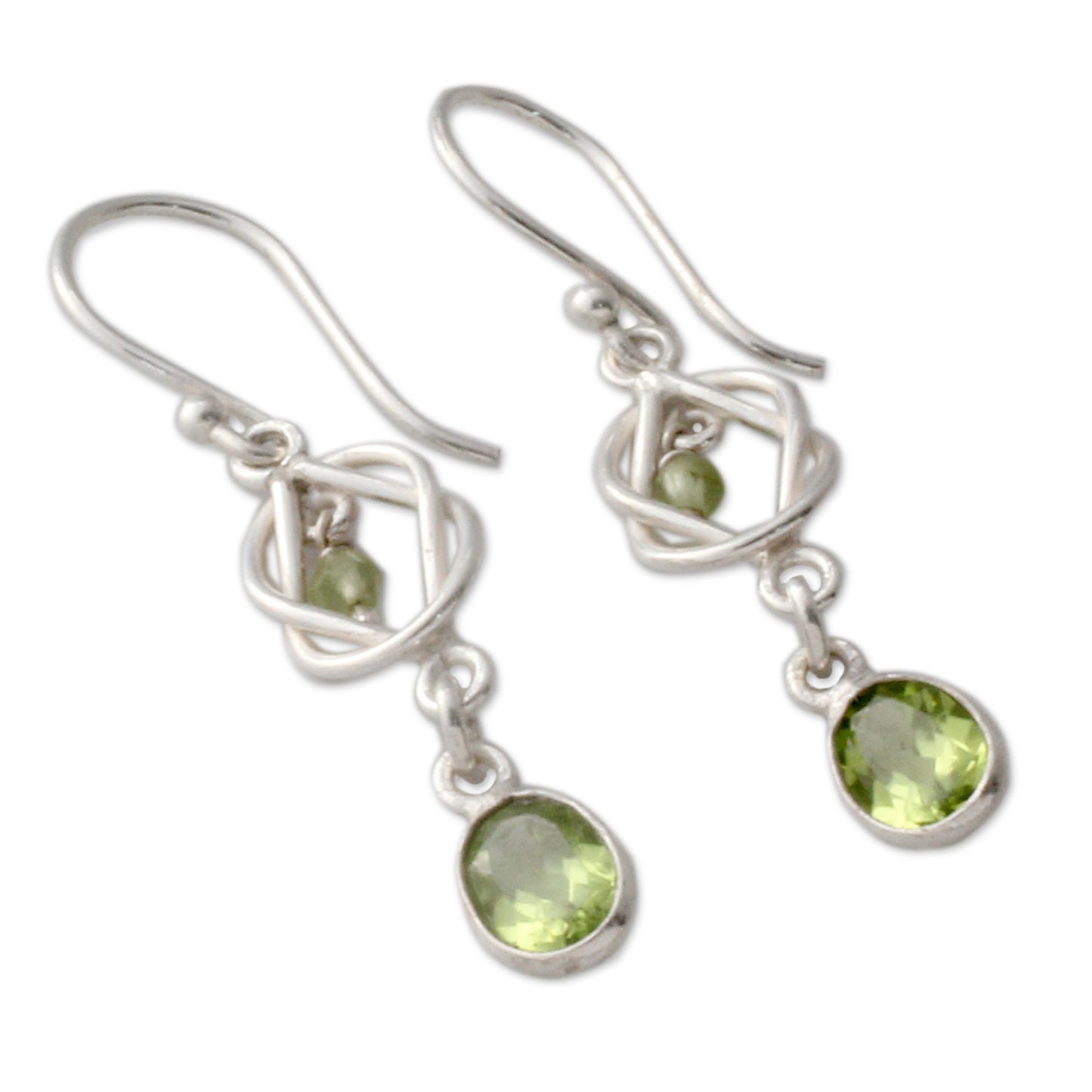 Lime Knot Dangle Earrings