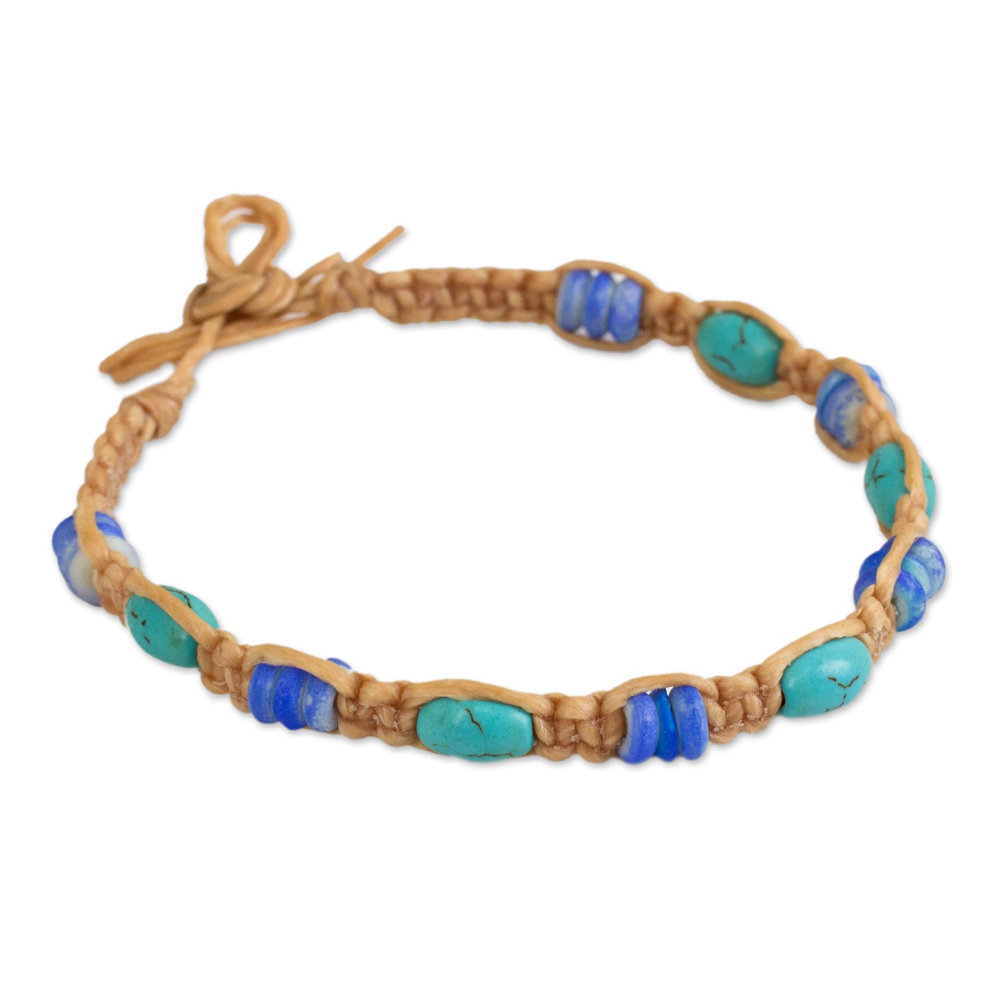 Tribal Celebrity Blue Calcite Beaded Bracelet