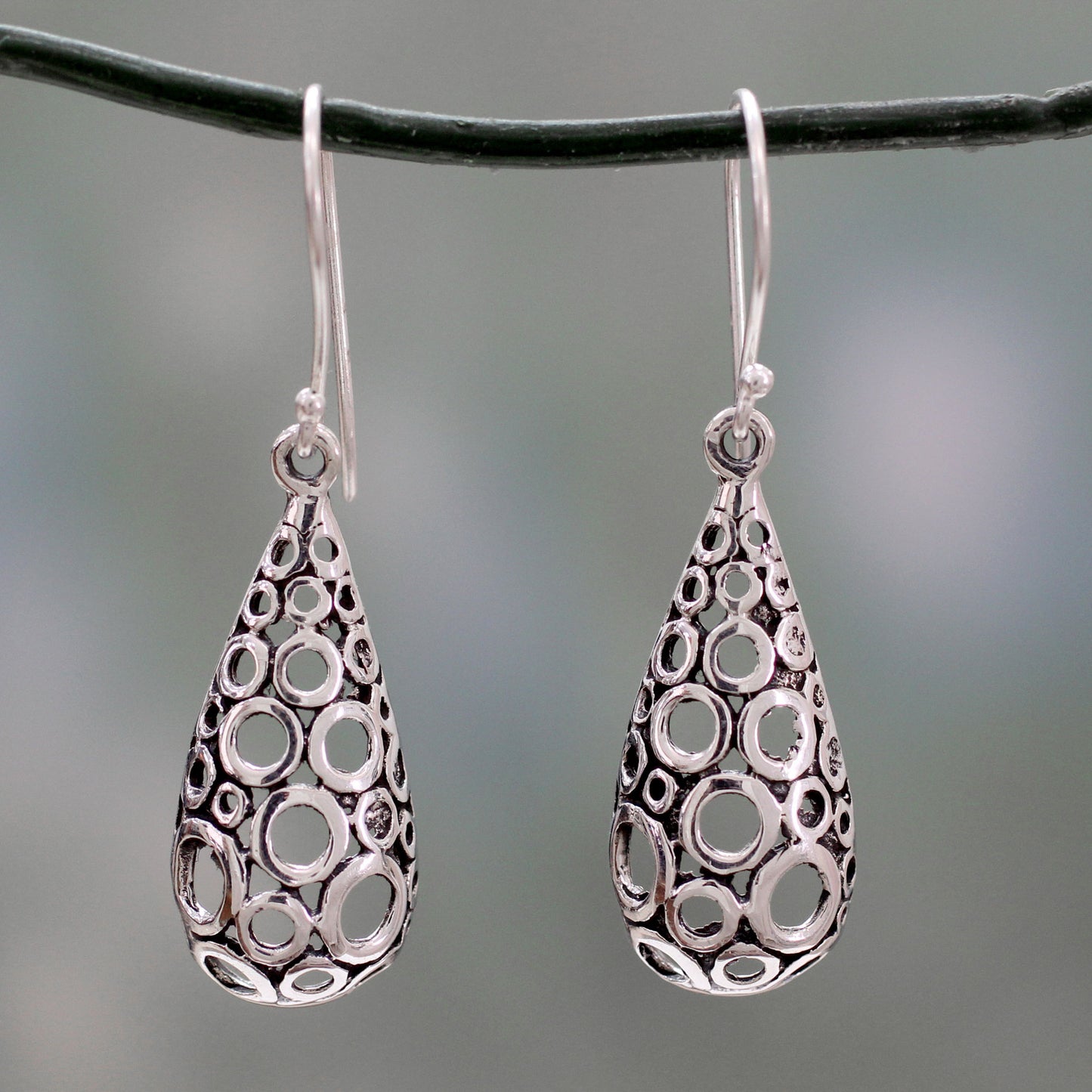 Blowing Bubbles Artisan Crafted Fair Trade Silver Earrings