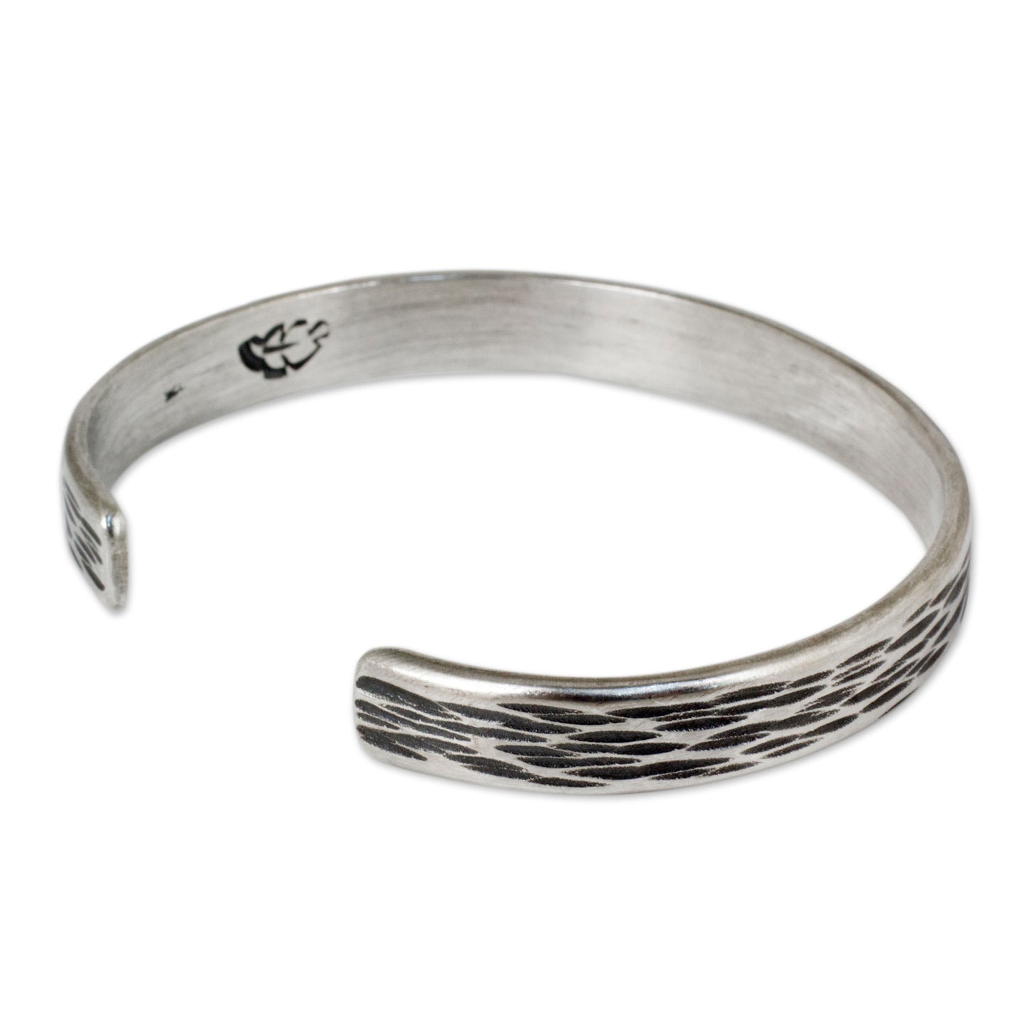 Gentle Winds Handcrafted Thai Textured Sterling Silver Cuff Bracelet