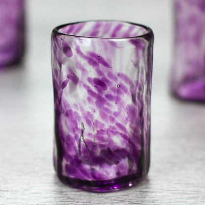 Lilac Mist Hand Blown Shot Glasses