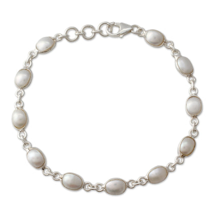 Romantic Aura Pearl & Silver Bracelet