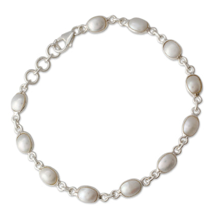 Romantic Aura Pearl & Silver Bracelet