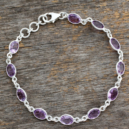 Oval Amethyst Tennis Bracelet